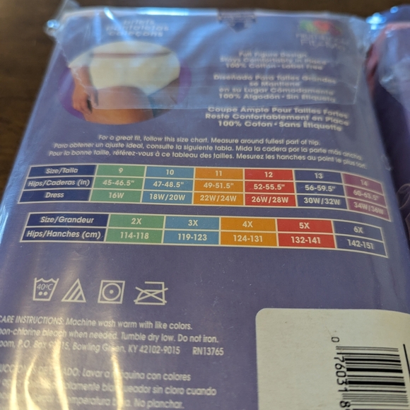 2 Packs Fruit of the Loom Women's Plus Size Briefs - 5 Pack 100% Cotton Size 12 - Picture 3 of 3
